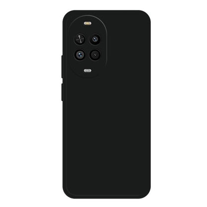 Black silicone phone case with quad camera cutout and side button openings.