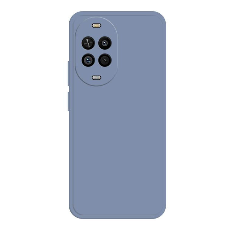 Liquid silicone phone case in light blue with raised camera cutouts