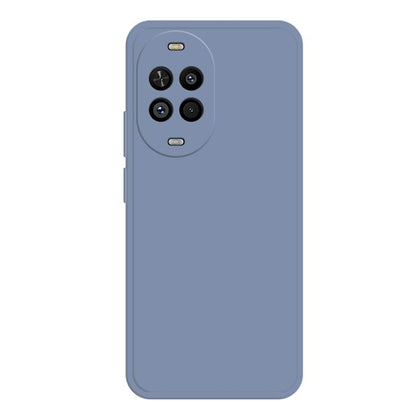 Liquid silicone phone case in light blue with raised camera cutouts