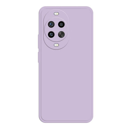 Liquid silicone phone case in light purple with camera cutout and side button cutouts