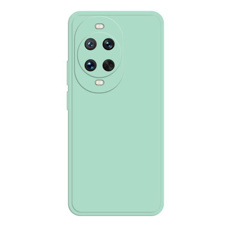 Liquid silicone phone case in seafoam green with raised camera cutouts