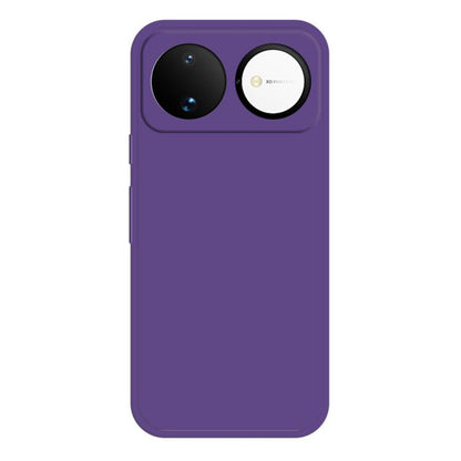 Dark purple liquid silicone phone case with dual camera cutouts and side buttons