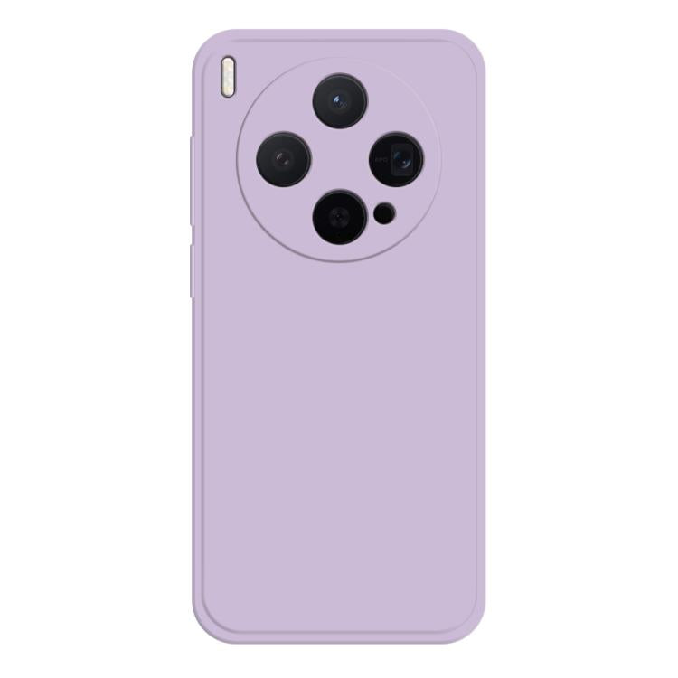 Imitation liquid silicone phone case in light purple, with camera cutouts