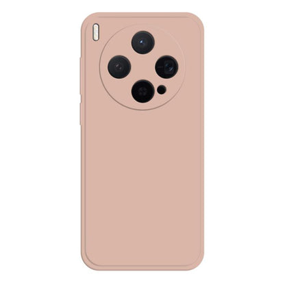 Light beige liquid silicone phone case with rounded camera cutouts and side button covers