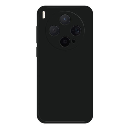 Black liquid silicone phone case with rounded camera cutouts and side button covers