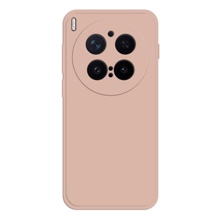 Beige liquid silicone phone case with four-camera circular cluster and side port cutout