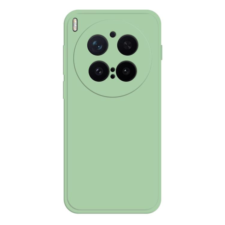 Imitation liquid silicone phone case in light green, with camera cutouts