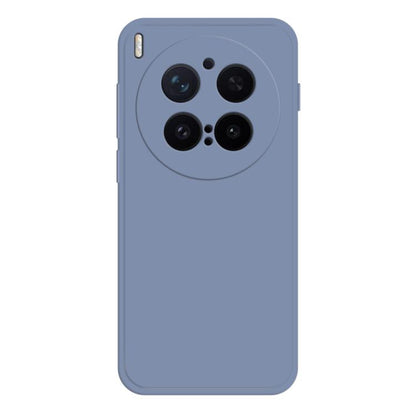 Imitation liquid silicone phone case in slate blue, with camera cutouts