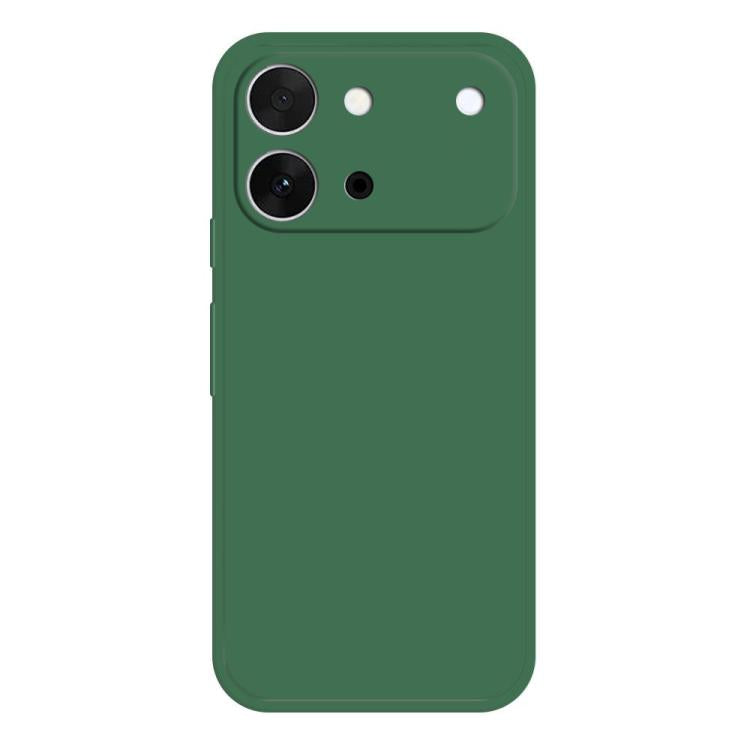 Imitation liquid silicone phone case with camera cutouts, dark green