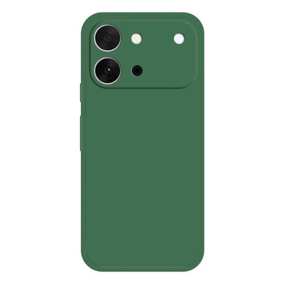 Imitation liquid silicone phone case with camera cutouts, dark green
