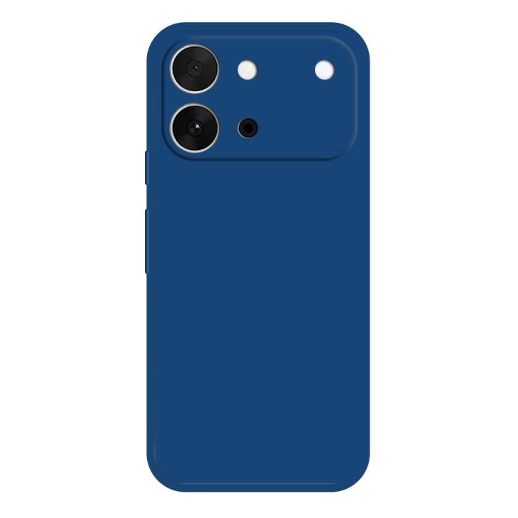 Imitation liquid silicone phone case with camera cutouts, blue