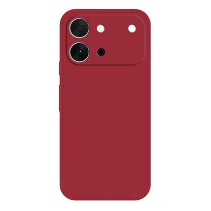 Imitation liquid silicone phone case with camera cutouts, dark red