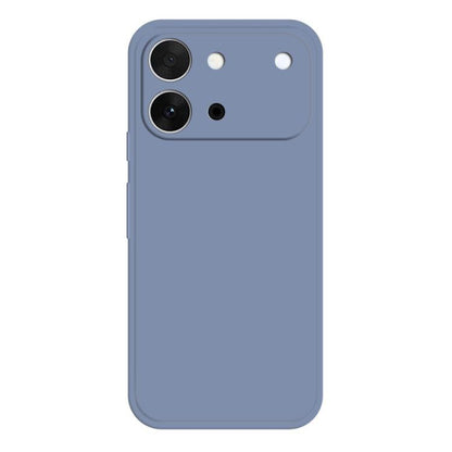 Slate blue liquid silicone phone case with dual camera cutouts