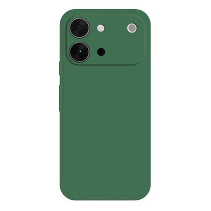 Dark green liquid silicone phone case with dual camera cutouts