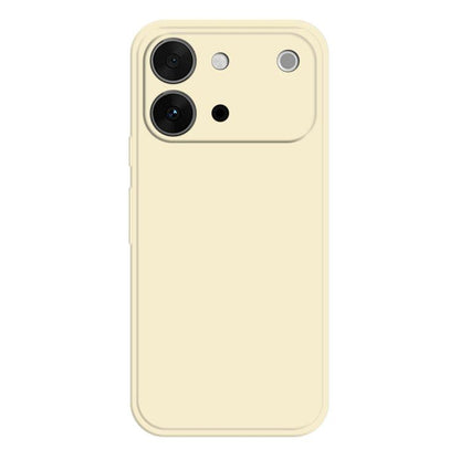 Cream liquid silicone phone case with dual camera cutouts