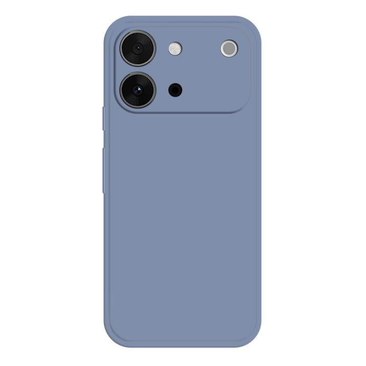 Blue liquid silicone phone case with two-camera module and top speaker opening