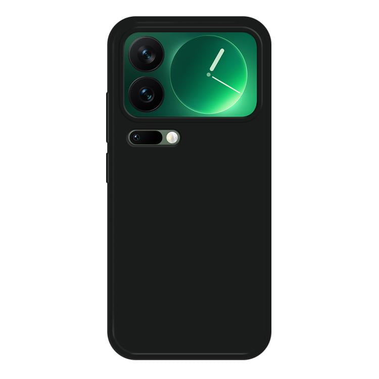Liquid silicone phone case, black with camera cutouts