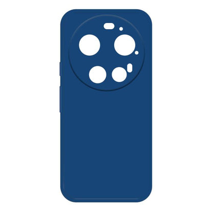 Navy blue silicone phone case with camera cutouts and raised lip edges