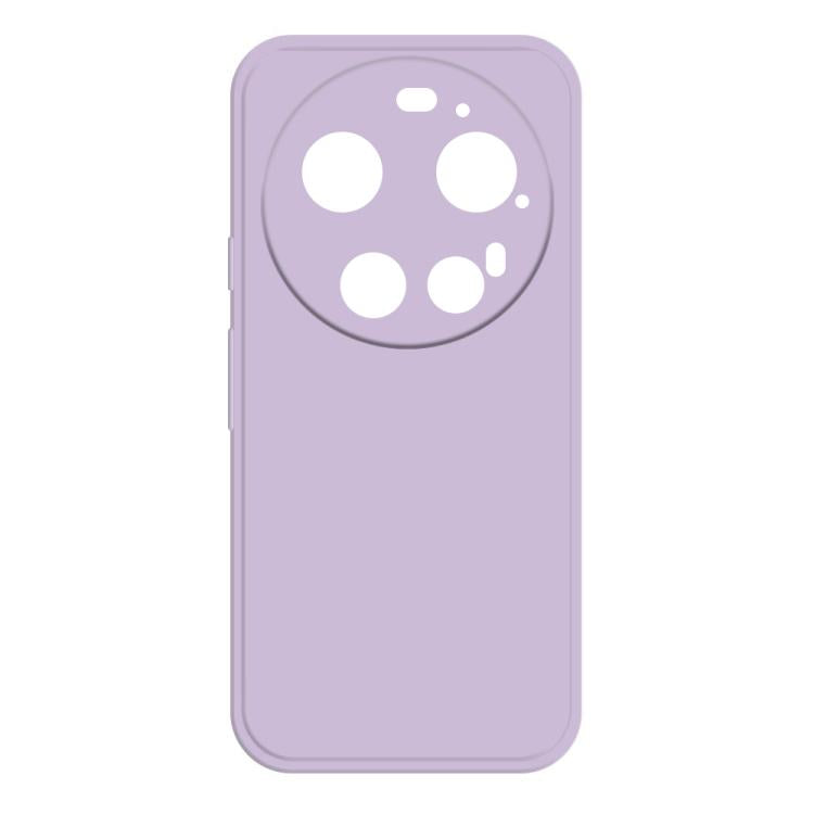 Lavender silicone phone case with camera cutouts and raised lip edges