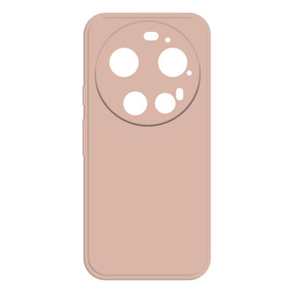 Light pink silicone phone case with camera cutouts and raised lip edges