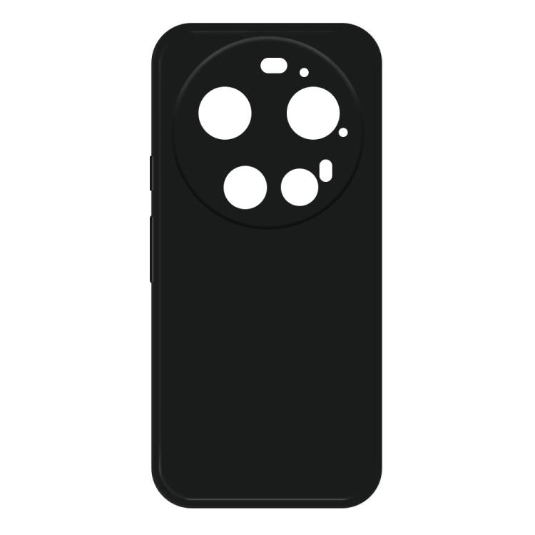 Black liquid silicone phone case with camera cutouts and button openings
