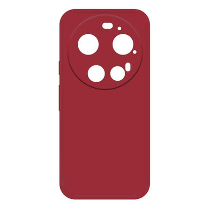 Red liquid silicone phone case with camera cutouts and button openings