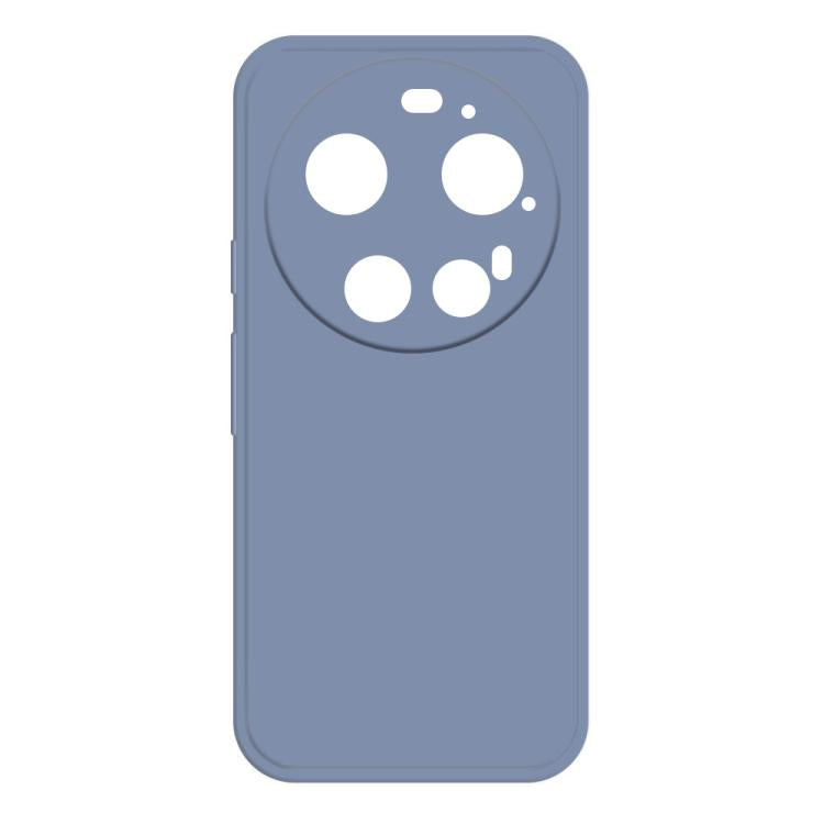 Light blue liquid silicone phone case with camera cutouts and button openings