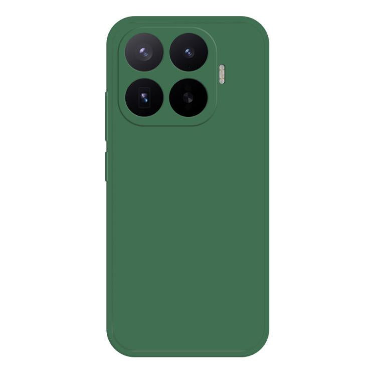 Dark green liquid silicone phone case with camera cutout for Xiaomi phones