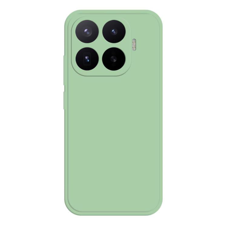 Matcha green liquid silicone phone case with raised camera lens cutouts.