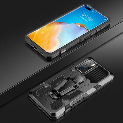 Rugged black protective phone case with kickstand; camera and port cutouts visible