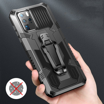 Rugged gray and black protective phone case held in a hand; kickstand and cutouts