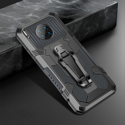 Rugged shockproof phone case with grip strap, dark gray armor design