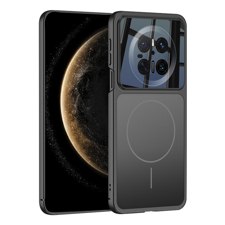 Frosted MagSafe phone case, dark gray/black, dual camera cutout and charging ring