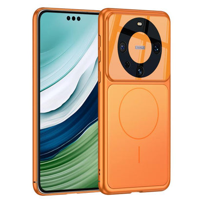 Orange frosted ultra-thin MagSafe phone case, camera cutout and circular magnet
