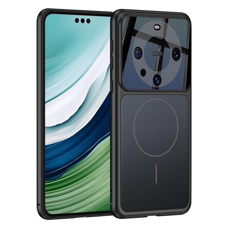 Black frosted ultra-thin MagSafe phone case, camera cutout and circular magnet
