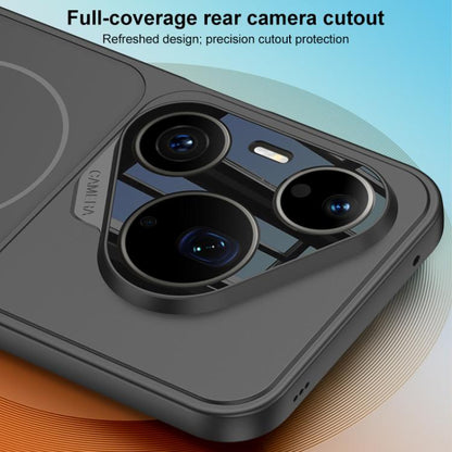 Black frosted ultra-thin MagSafe phone case close-up with full rear camera cutouts