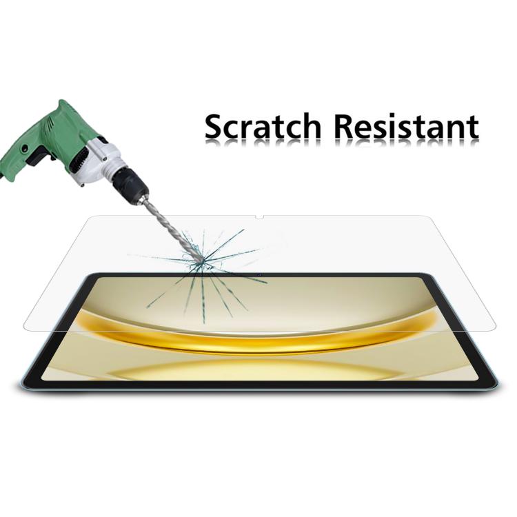 Explosion-proof tempered glass screen protector over tablet screen with impact crack