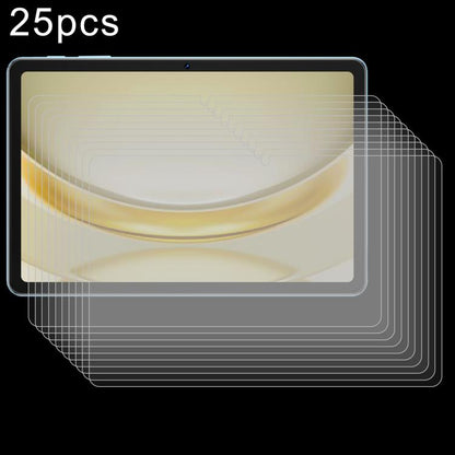 25-pack tempered glass screen protector films stacked, clear for tablet screen