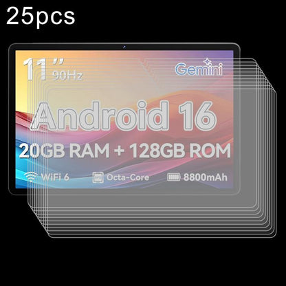 11-inch tablet tempered glass screen protector film set, clear 25pcs
