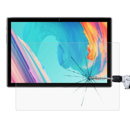 Tablet tempered glass screen protector film with shattered impact pattern