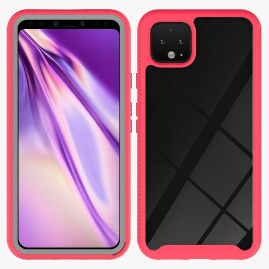 Red shockproof smartphone case with textured edges and camera cutout for Pixel phone