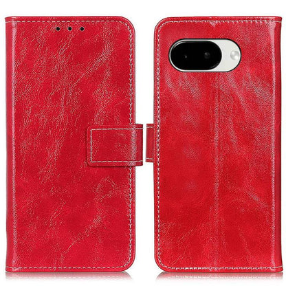 Red textured flip leather phone case with camera cutout and clasp