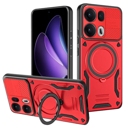 Red TPU phone case with rotating MagSafe-style holder and camera cutouts