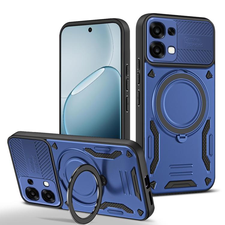 MagSafe 2-in-1 TPU phone case in blue with rotating ring stand