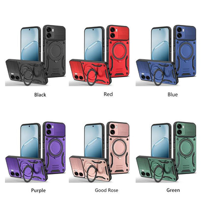 Multi-color rotating TPU phone case with finger ring holder and camera cutouts