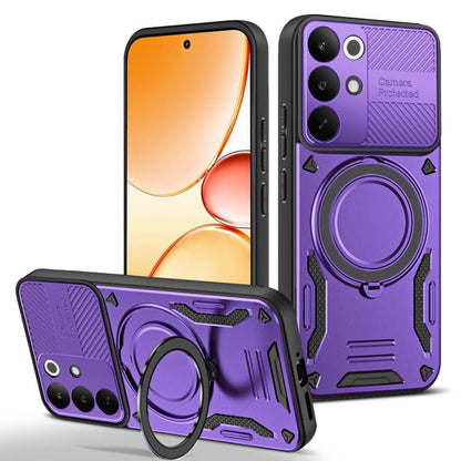 TPU phone case with rotating ring holder, purple back and front bumper protection