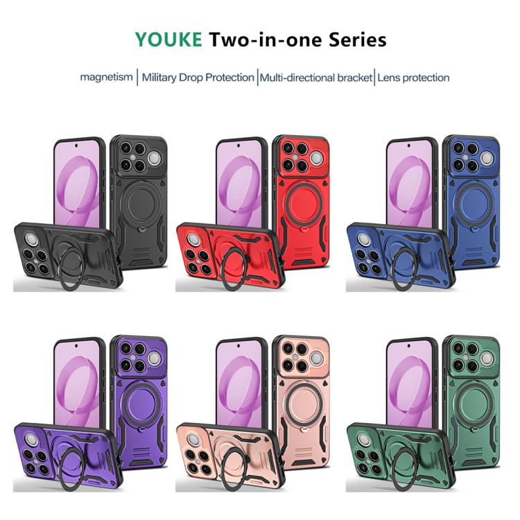 Two-in-one MagSafe phone case set in multiple colors with rotating ring holder