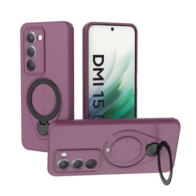 Wine red TPU phone case with MagSafe ring holder and 360° rotating stand