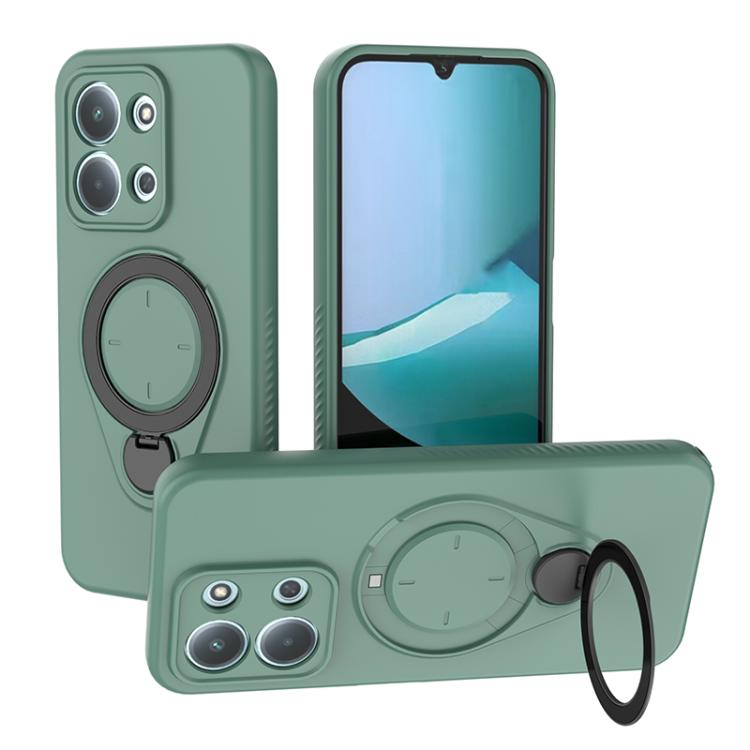 Ring Shield MagSafe TPU phone case with 360 rotating holder, green