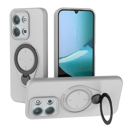 Grey TPU phone case with MagSafe ring holder and 360° rotating stand
